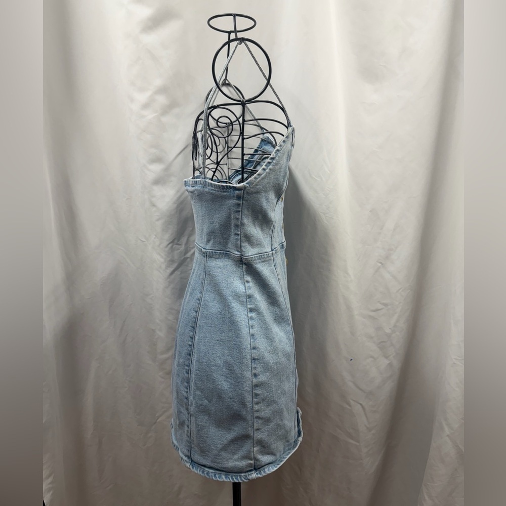 Zara light denim button down dress size XS - Picture 4 of 7